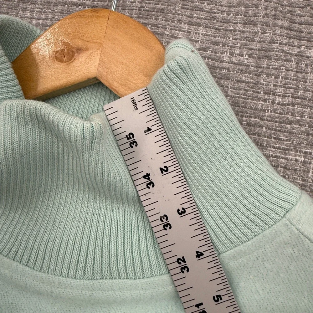 Daily Practice Mint Striped Mock Neck Wide Sleeve‎ Sweater Size M